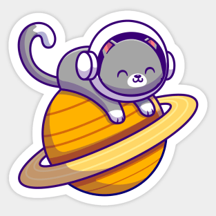 Cute Astronaut Cat Sticker